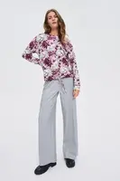 Marisse White Floral Sweatshirt