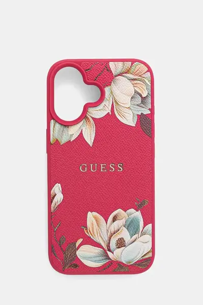 Obal na telefon Guess iPhone 16 růžová barva, GUHMP16SPGNMPLMF