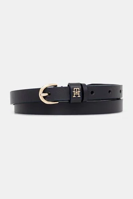 Kožený pásek Tommy Hilfiger dámský, tmavomodrá barva, AW0AW17759