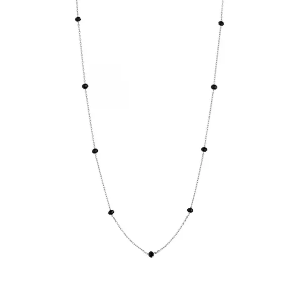 Alisia Nádherný stříbrný náhrdelník s černými krystaly AL880-Argento-Nero