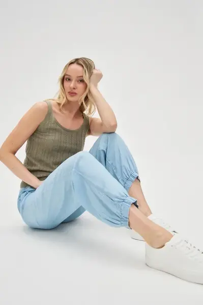 Marisse Women's Trousers L-Sp-4620 Blue