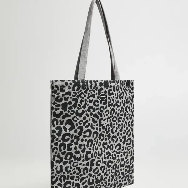 Marisse Gray Animal Print Shopper Bag
