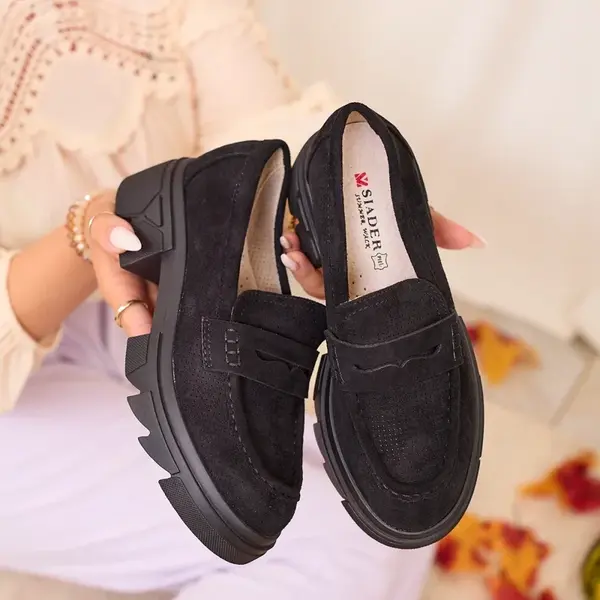 Resti Black women's openwork moccasins Lace Glide