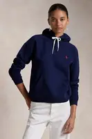 Mikina Polo Ralph Lauren dámská, červená barva, s kapucí, hladká, 211943007