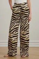 Lněné kalhoty Lauren Ralph Lauren