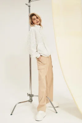 Marisse Women's Sweatshirt L-Bl-4318 Off White