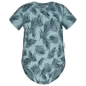 Baby Nellys Bavlněné body krátký rukáv, Palmy - zelené