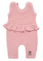 Baby Nellys Pletené láclové kalhoty Girl s volánkem,pudrově růžové, 62