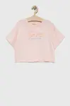 Dětské bavlněné tričko Pepe Jeans Non-denim růžová barva