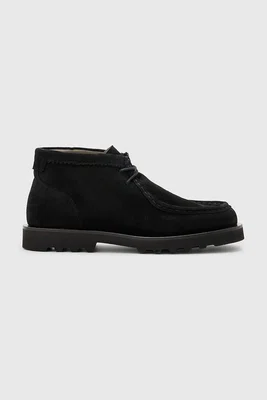 Semišové boty AllSaints Skiff Suede Boot pánské, černá barva, M015FC