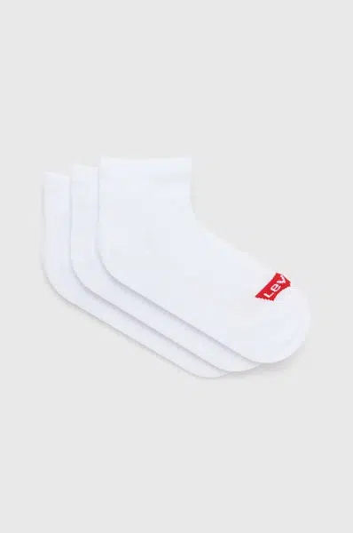 Ponožky Levi's 3-pack bílá barva