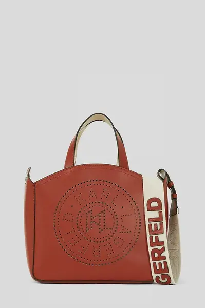 Kožená kabelka Karl Lagerfeld K/CIRCLE béžová barva, A1W30058