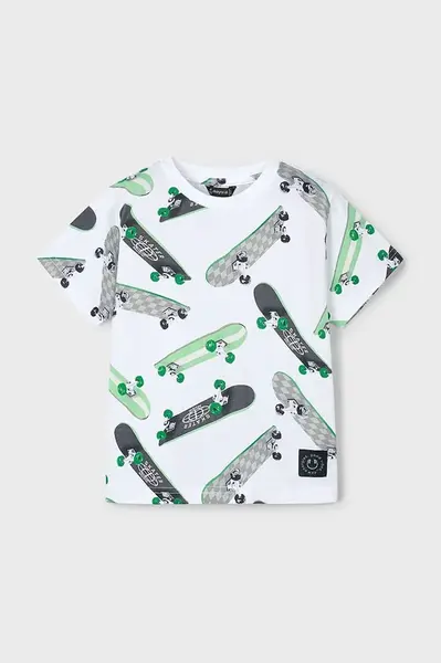 Dětské bavlněné tričko Mayoral zelená barva, 3038