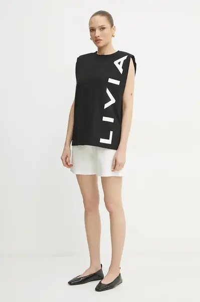 Bavlněný top Liviana Conti černá barva, F5SW60