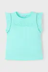 Dětské bavlněné tričko Mayoral tyrkysová barva, 3020