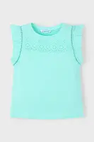 Dětské bavlněné tričko Mayoral tyrkysová barva, 3020