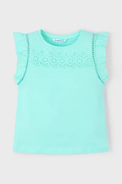 Dětské bavlněné tričko Mayoral tyrkysová barva, 3020