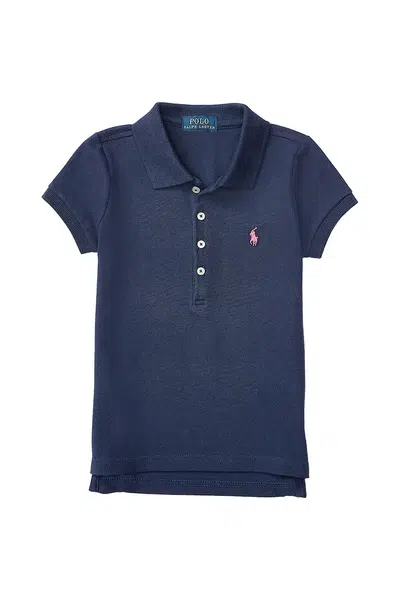 Dětská bavlněná polokošile Polo Ralph Lauren tmavomodrá barva, s límečkem, 312573242008