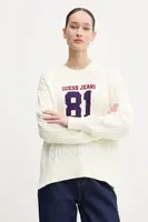 Bavlněný svetr Guess Jeans béžová barva, W5RR48 Z3HM1