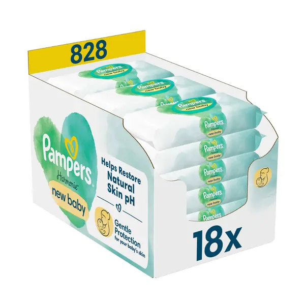 Pampers Harmonie New Baby vlhčené ubrousky 18x46 ks