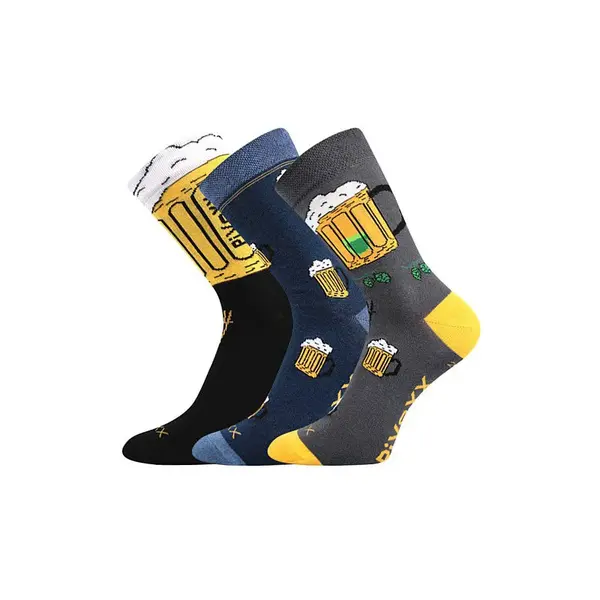 VoXX 3PACK pánské ponožky vícebarevné (Pivo-mix5) M