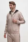 Mikina Joop! pánská, béžová barva, s kapucí, vzorovaná, 30042915