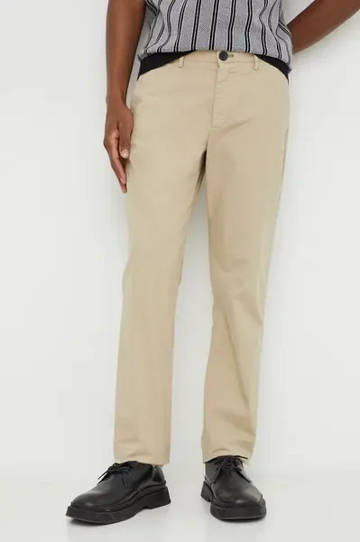 Kalhoty PS Paul Smith pánské, béžová barva, přiléhavé, M2R.922P.M21553