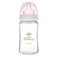 Canpol babies Lahev se širokým hrdlem 3m+ 240 ml růžová