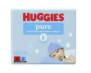 Huggies Pure Triplo vlhčené ubrousky 3x56 ks
