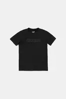 Dětské tričko Guess černá barva, s aplikací