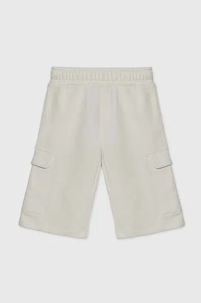 Dětské kraťasy Guess bílá barva, nastavitelný pas