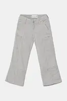 Dětské kalhoty Abercrombie & Fitch šedá barva, hladké, KI256-4072