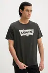 Bavlněné tričko Levi's černá barva, s potiskem