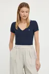 Tričko Tommy Jeans tmavomodrá barva, DW0DW17385