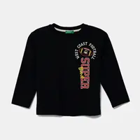 Dětské bavlněné tričko s dlouhým rukávem United Colors of Benetton