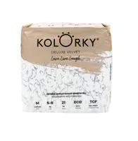 KOLORKY DELUXE VELVET Jednorázové eko plenky se sametovým povrchem vel. M 5-8 kg 21 ks