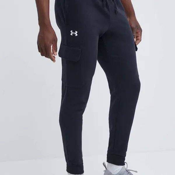 Tepláky Under Armour černá barva, hladké