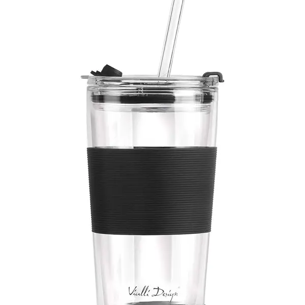 Termohrnek s brčkem Vialli Design Fuori 600 ml