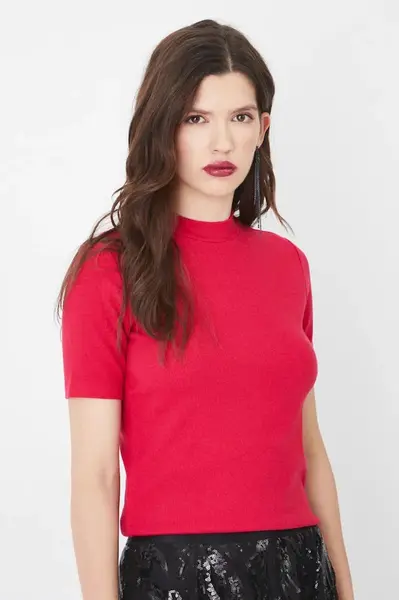 Tričko Medicine dámské, červená barva, s pologolfem