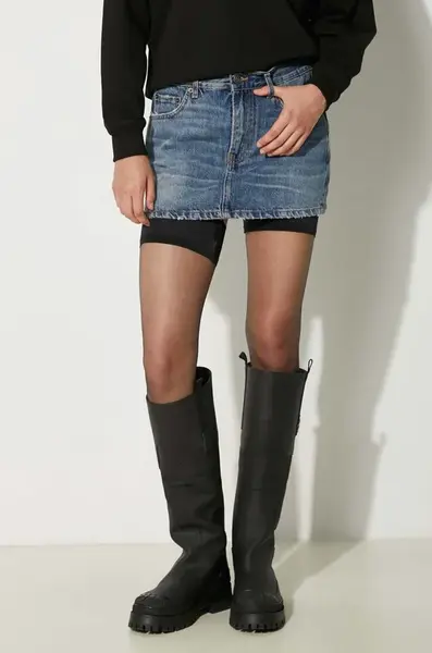 Džínová sukně Fiorucci Mid Blue Denim Mini Skirt