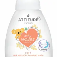 ATTITUDE Baby Leaves Pěnivé mýdlo a šampon 2v1 hruška 295 ml