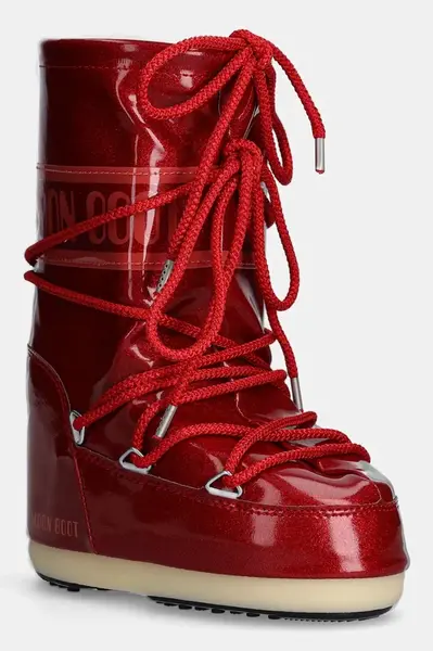 Dětské sněhule Moon Boot ICON JR GLITTER červená barva, 80D3400290