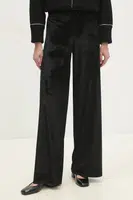 Velurové kalhoty Answear.LAB černá barva, high waist