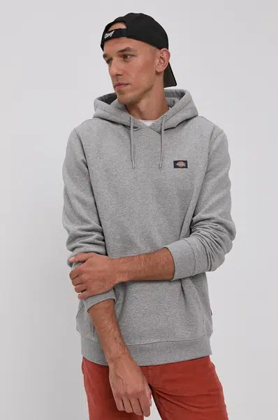 Mikina Dickies pánská, šedá barva, hladká, DK0A4XCDGYM-GREYMELANG