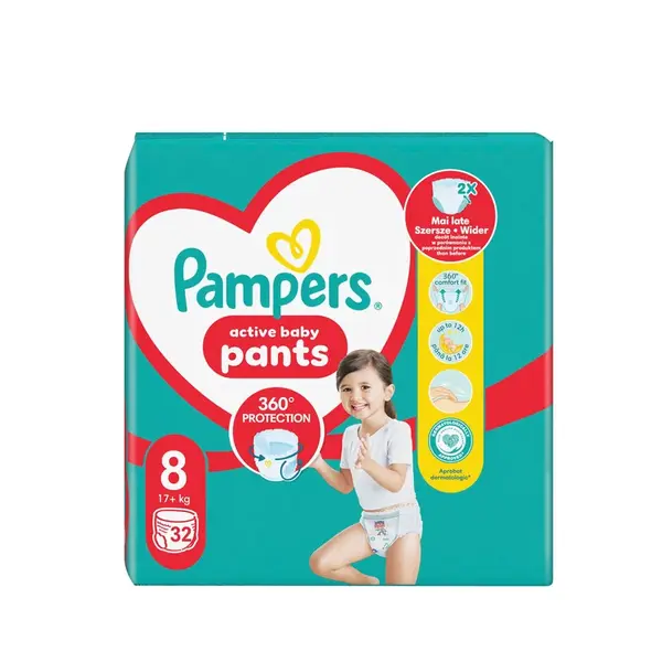 Pampers Pants vel. 8 Jumbo Pack 17+ kg plenkové kalhotky 32 ks