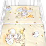 Baby Nellys Mantinel s povlečením Premium, 3D sada, Medvídek na žebříku, žlutý, 120x90 cm