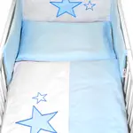 Baby Nellys 5-dílná sada do postýlky Baby Stars (3D + peřinky - modrá,