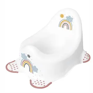 Baby Nellys Nočník s protiskluzem Rainbow - bílý