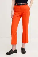 Kalhoty Sisley dámské, oranžová barva, high waist, 4KVXLE02X