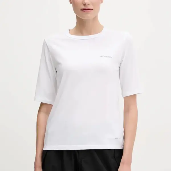 Sportovní triko Columbia Sun Trek bílá barva, 2145251